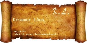 Kremmer Léna névjegykártya